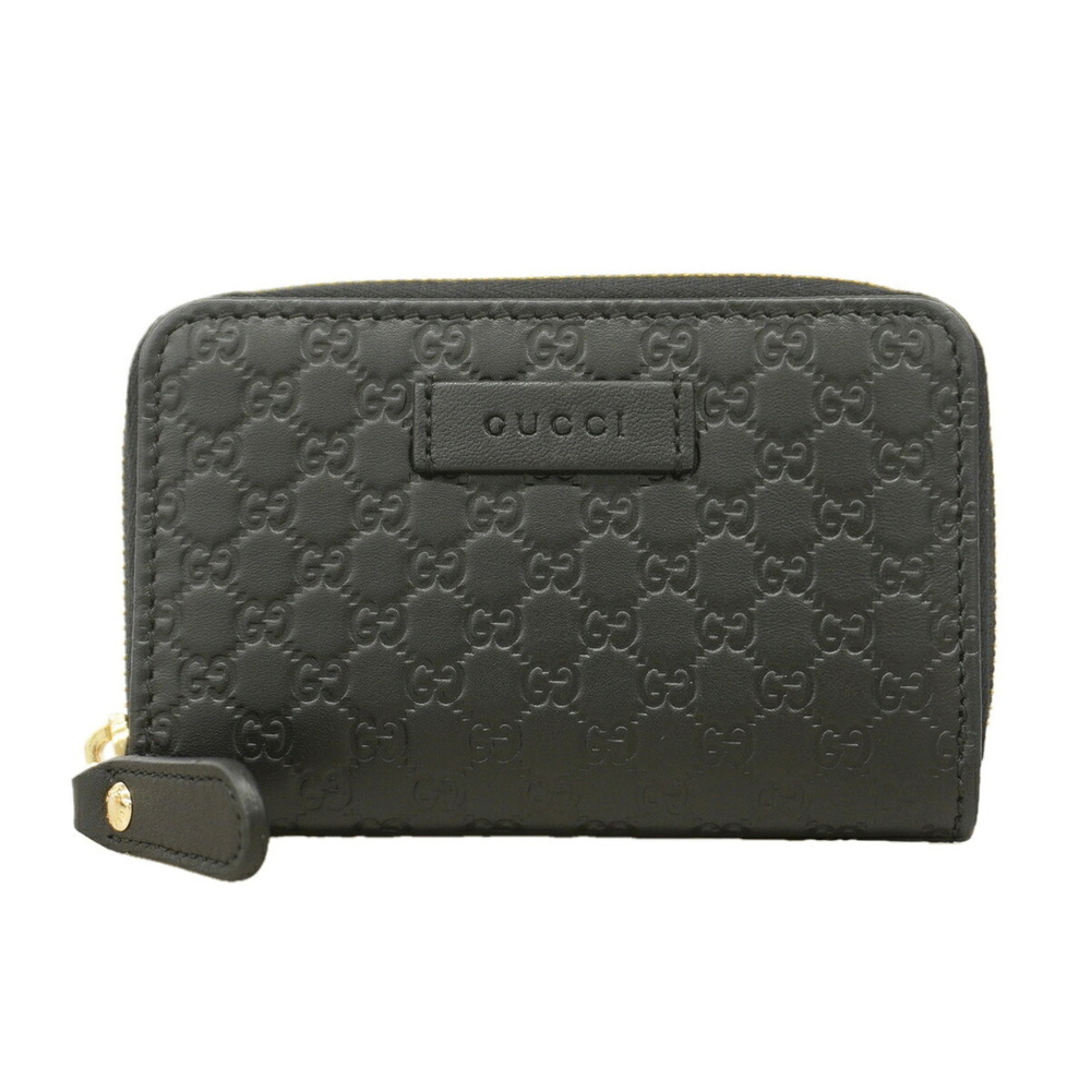 Gucci wallet/coin case, Guccissima 544249, leather, black/champagne, women's.